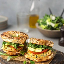 Vegetables Omelette avocado bagel