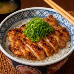 ไก่ย่างเกลือผัดกับต้นหอม