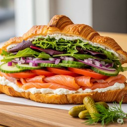 Smoke salmon cream cheese croissant