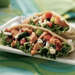 Greek salmon pita sandwiches