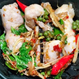 เนื้อปลาเก๋า ผัดฉ่า (  M )