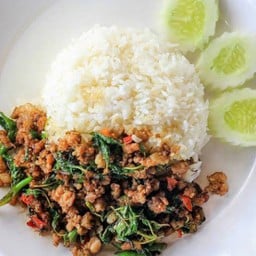 กะเพราไก่ ราดข้าว