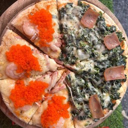 หน้ากุ้ง-ไข่กุ้ง+ผักโขมชีส