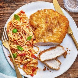 สปาเก็ตตี้นาโปลีตานา ไก่ชุบแป้งทอด