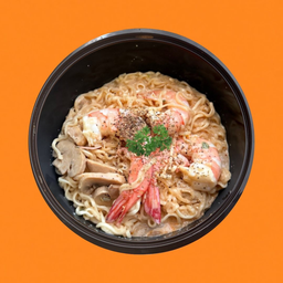 มาม่าต้มยำกุ้งน้ำข้น(ให้กุ้งอยู่แล้ว) (เพิ่มท็อปปิ้งได้)