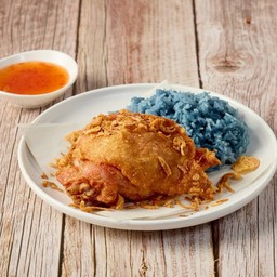 ข้าวเหนียว+สะโพกไก่ทอด