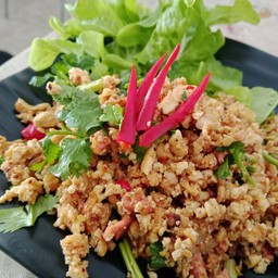 ลาบเต้าหู้ หมูสับ เจ