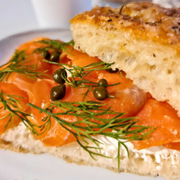 Smoked Salmon Cream Cheese Focaccia