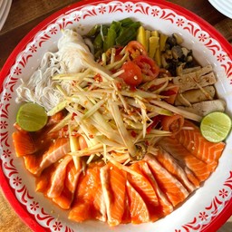 ตำถาดแซลมอน