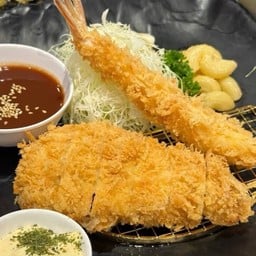 สันนอก & กุ้ง  (No rice) Pork Loin & Ebi Fried