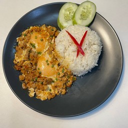 หมูสับผัดซอสสุกี้