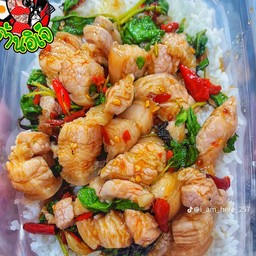 กระเพราหมูสามชั้น