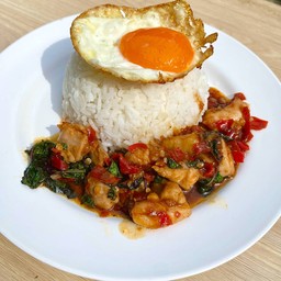 กะเพราพุงปลิ้น หนองหอย