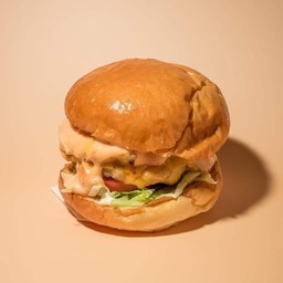 Brioche bun pork burger