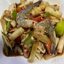 ตำสายบัวกุ้งสด