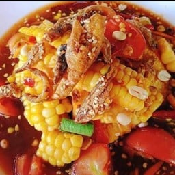 ตำลาวข้าวโพดปลากรอบ