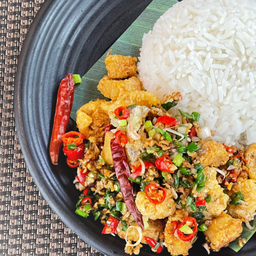 คั่วพริกเกลือกากหมู+หมูสับ