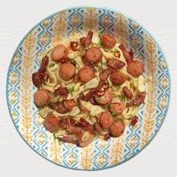 พาสต้าผัดพริกแห้งกระเทียม(ค่อนข้างเผ็ด)