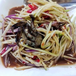 ตำมะม่วงปูดำ ไทย (ไม่ใส่ปลาร้า)