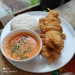 ข้าวราด ไก่กรอบพะแนง