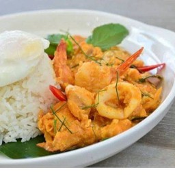 ข้าวราด ห่อหมกใบโหระพา