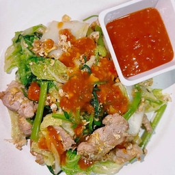 สุกี้ แห้ง  หมูชิ้น