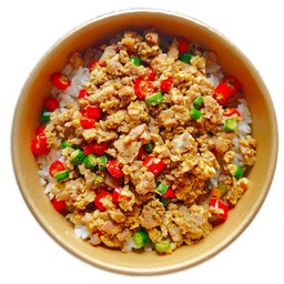 ข้าวไข่คั่วหมูสับพริกสด