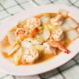 ผักกาดขาวผัดกุ้ง