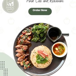 กะเพราคลุกกะเพรากรอบไข่ดอง หมู