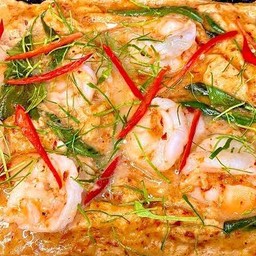 ไข่ข้นห่อหมกทะเล ราดข้าว