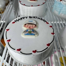 เค้กมินิมอลเด็กผู้ชายดูดชานมไข่มุกขนาดครึ่งปอนด์