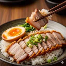 ข้าวหมูกรอบฟรีไข่