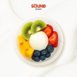 Greek yoghurt (กรีกโยเกิร์ต + ผลไม้ 4 อย่าง)