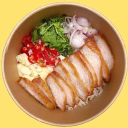 ข้าวขยำคอหมูทอด