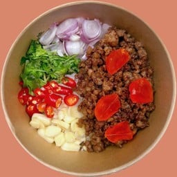 ข้าวขยำหมูสับไข่แดงเค็ม