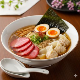 บะหมี่เกี๊ยวหมูแดงฟรีไข่1ใบ