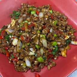 กระเพราเป็ดเป็นกับ