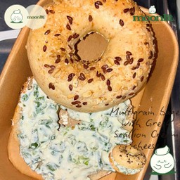 เบเกิ้ลมัลติเกรน กรีกครีมชีสต้นหอม🥯