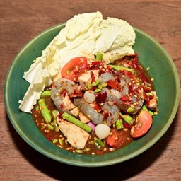 ตำหมูยอเหลากุ้ง.(กระเทียมโทน)