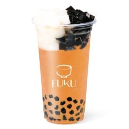 เดอะทรีชาไทย (ชาไทยใส่ไข่มุกบราวน์ชูการ์+พุดดิ้งนมสด+เฉาก๊วย)