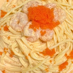 สปาเก๊ตตี้กุ้ง ซอสไข่เค็ม