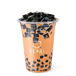 ดับเบิ้ลแบลคชาไทยสูตรไลท์ (ชาไทยใส่ไข่มุกบราวน์ชูการ์+เฉาก๊วย)