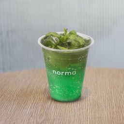 Iced matcha mint soda