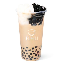 เดอะทรีชานม (ชานมใส่ไข่มุกบราวน์ชูการ์+พุดดิ้งนมสด+เฉาก๊วย)