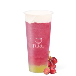 ชาฝรั่งสีชมพูปั่นใส่เนื้อองุ่นและครีมชีส