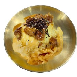 (นางใน ไข่ข้น) ข้าวหน้าใข่ข้นไก่ทอดซอสญี่ปุ่น