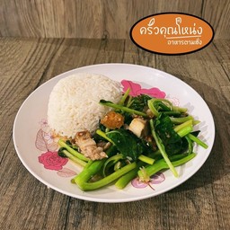 ผัดคะน้า (ราดข้าว)