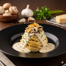 สปาเก็ตตี้ซอสครีมเห็ดทรัฟเฟิล