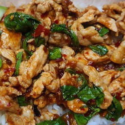ผัดพริกเผาโหระพา (เป็นกับข้าว)