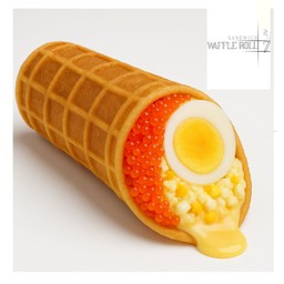 แซนวิชวาฟเฟิลโรลไส้ไข่กุ้งสลัดไข่